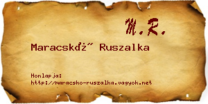 Maracskó Ruszalka névjegykártya
